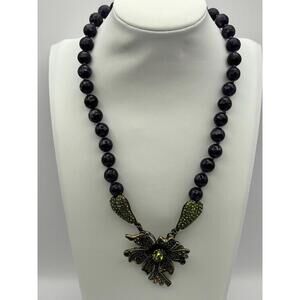 Heidi Daus Swarovski Green Crystals And Black Beads